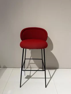 Freifrau Barhocker & Barstühle|Barhocker Ona Stoff Vidar 4 0582 Rot Stahlgestell Schwarz Mit Filzgleiter
