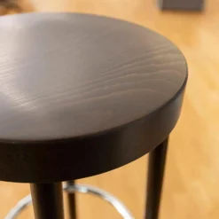 Horgenglarus Barhocker & Barstühle|Barhocker Select Sitz Formsperrholz Sitzzarge Und Füße Buche Gebeizt Wenge Fußring Stahlrohr Verchr