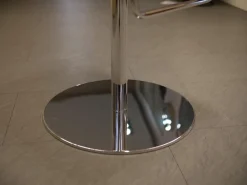 Rolf Benz Barhocker & Barstühle|Barhocker Sinus Leder 40.20 Schlamm Tellerfuß Verchromt