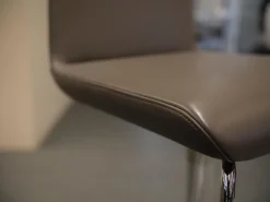 Rolf Benz Barhocker & Barstühle|Barhocker Sinus Leder 40.20 Schlamm Tellerfuß Verchromt