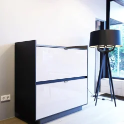 Minotti Kommoden & Sideboards|Barschrank Highboard Darren Farbe Sand Struktur Aschefurnier Korpus Aluminium Farbe Malz