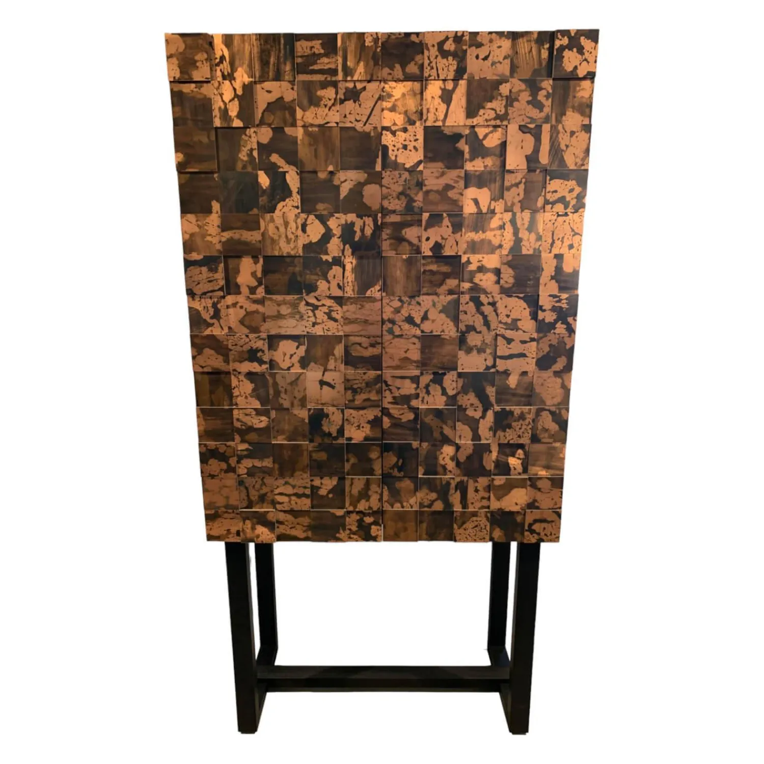 Christine Kröncke Vitrinen & Highboards|Barschrank Shape 40 Cuivre Quadrat Kupfer Oxidiert Patiniert Schutzlackiert