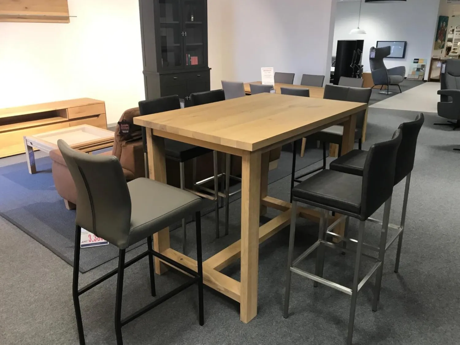 Fornestas Esstische|Bartisch Wildeiche Massiv Weiß Geölt 140 x 90