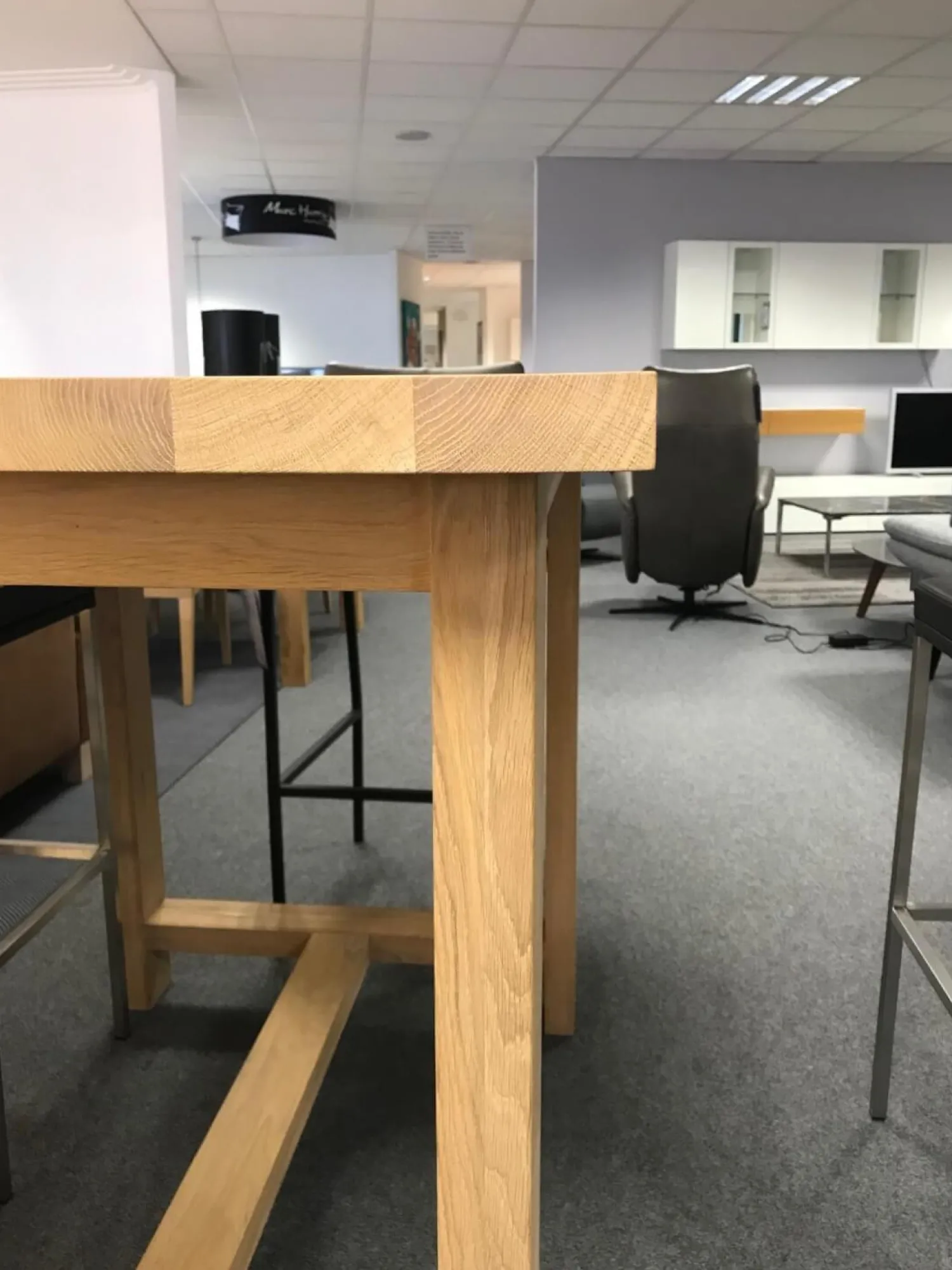 Fornestas Esstische|Bartisch Wildeiche Massiv Weiß Geölt 140 x 90