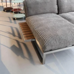 Marcel Design Loungemöbel|Becker Outdoor Lounge Gruppe Und Bank Bezug Cord Grau Gestell Edelstahl Handgebürstet