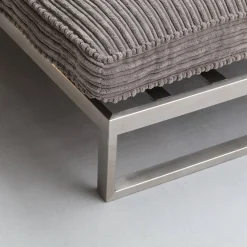 Marcel Design Loungemöbel|Becker Outdoor Lounge Gruppe Und Bank Bezug Cord Grau Gestell Edelstahl Handgebürstet