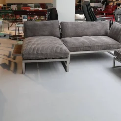 Marcel Design Loungemöbel|Becker Outdoor Lounge Gruppe Und Bank Bezug Cord Grau Gestell Edelstahl Handgebürstet