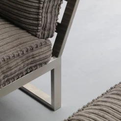 Marcel Design Loungemöbel|Becker Outdoor Lounge Gruppe Und Bank Bezug Cord Grau Gestell Edelstahl Handgebürstet
