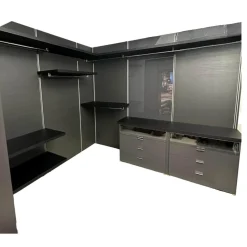 Molteni & C Kleiderschränke|Begehbarer Kleiderschrank Walk In Lack Cartap Anthrazit Befestigungsprofil Aluminium Natur