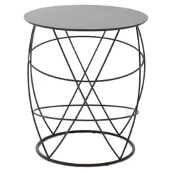 Rolf Benz Beistelltische|Beistelltisch 942-105 Stahl Rundrohr Gepulvert Silbergrau RAL7001