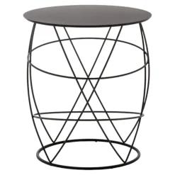 Rolf Benz Beistelltische|Beistelltisch 942-101 Stahl Rundrohr Gepulvert Umbragrau