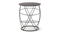 Rolf Benz Beistelltische|Beistelltisch 942-101 Stahl Rundrohr Gepulvert Umbragrau