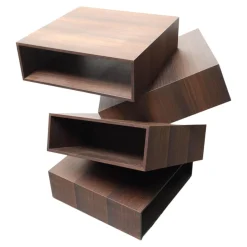 Porro Beistelltische|Beistelltisch Balancing Boxes Tineo Dunkelbraun Furniert Indischer Apfelbaum