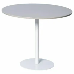 Minotti Gartentische|Beistelltische|Beistelltisch Bellagio Outdoor Platte Corian Elegant Grey Gestell Metallrohr und Platte Weiß