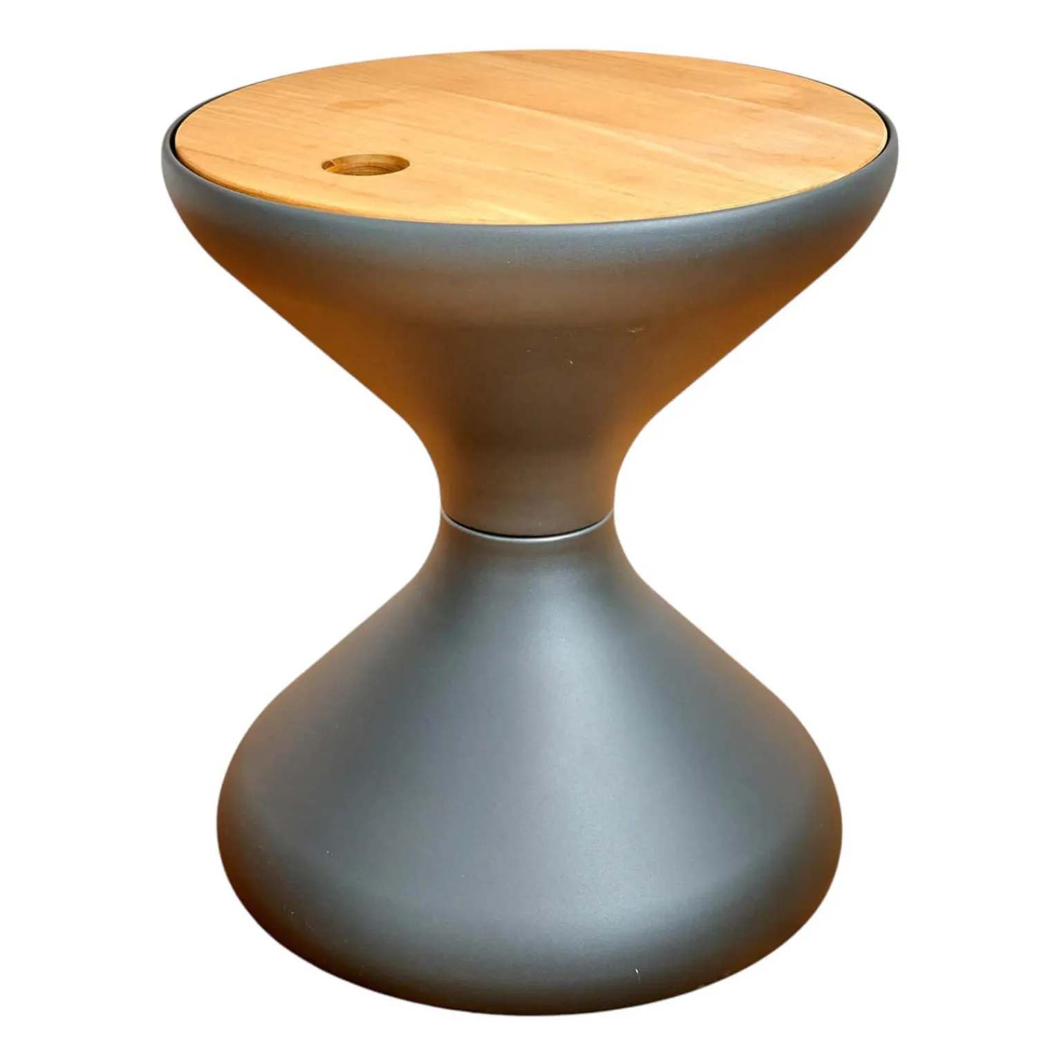 Gloster Beistelltische|Beistelltisch Bells Teakplatte Gestell Aluminium Meteor Schwarz Pulverbeschichtet Mit Ice Bucket