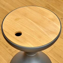 Gloster Beistelltische|Beistelltisch Bells Teakplatte Gestell Aluminium Meteor Schwarz Pulverbeschichtet Mit Ice Bucket