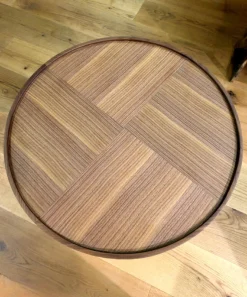 Bodema Beistelltische|Beistelltisch Bipede MDF Nussbaum Furniert Gestell Metall Schwarz Verchromt