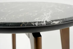 Giorgetti Beistelltische|Beistelltisch Blend 56686 Rund Marmorplatte Portoro Basis Bronzefarben Rund