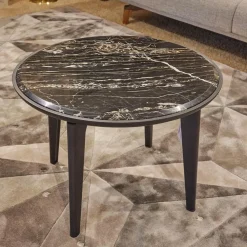Giorgetti Beistelltische|Beistelltisch Blend Marmor Schwarz Gestell Eschenholz