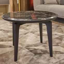 Giorgetti Beistelltische|Beistelltisch Blend Marmor Schwarz Gestell Eschenholz