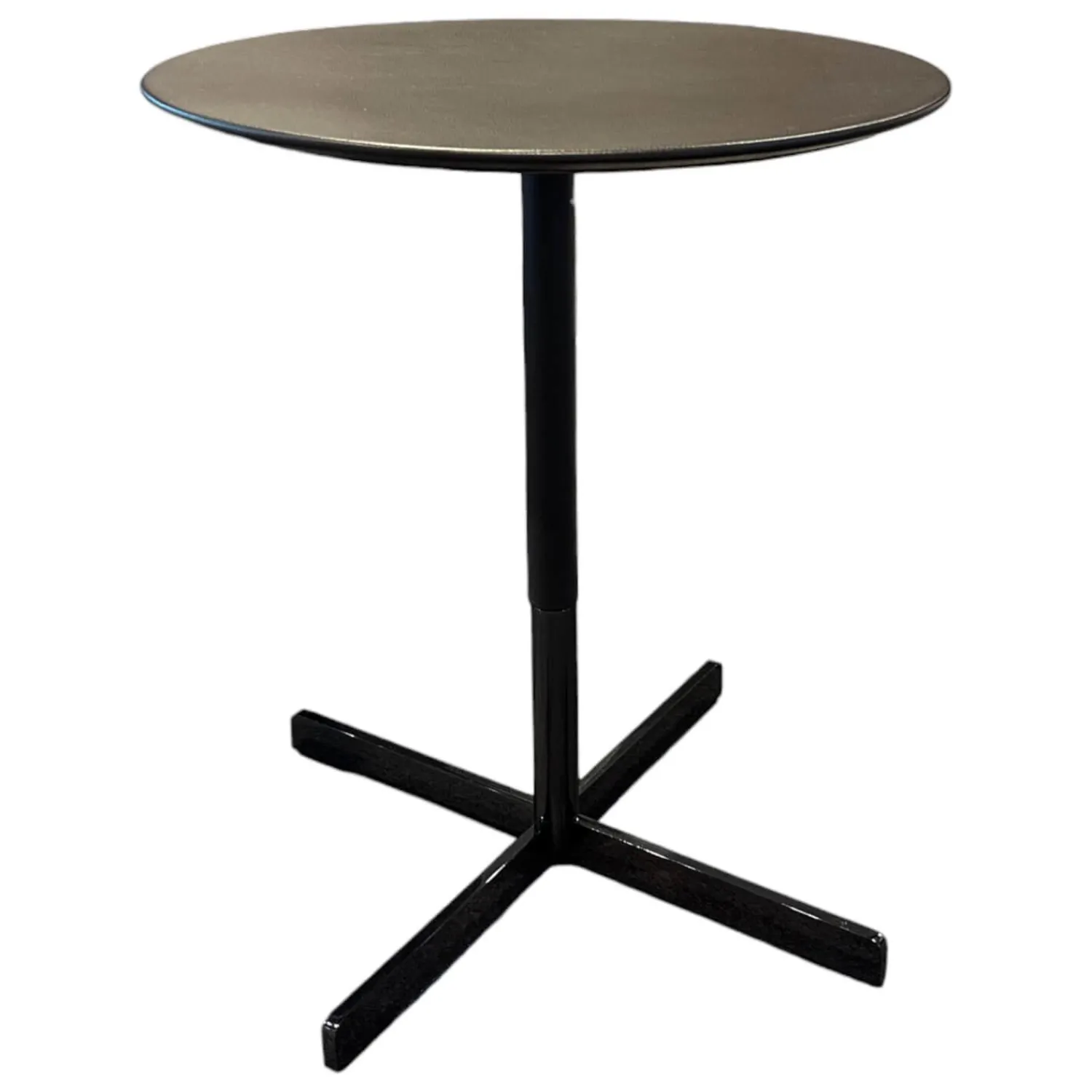 Poltrona Frau Beistelltische|Beistelltisch Bob Platte Leder SC 80-Bruno Havana Caffe Schwarz Gestell Stahl Nickelbrüniert Schwarz