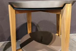 Flexform Beistelltische|Beistelltisch Cabare Material Nussbaum Canaletto Tablett Metall Satiniert