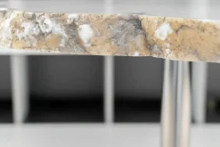 Edra Couchtische|Beistelltisch Cicladi CLD010 Platte Alabaster Natur Gestell Chrom