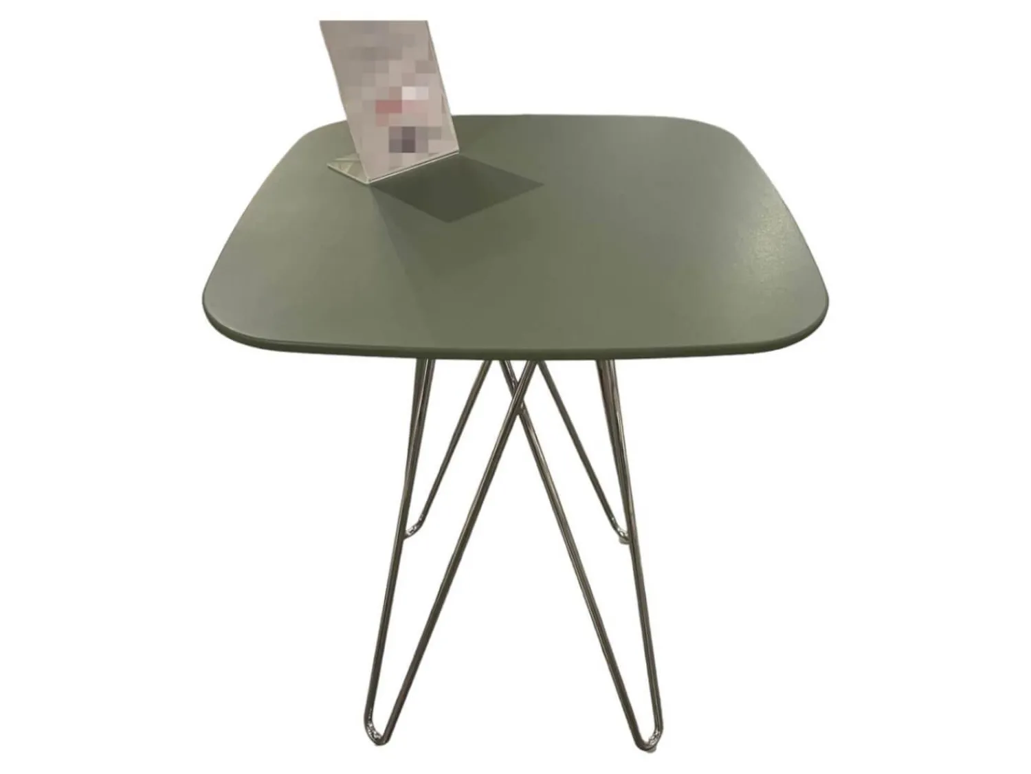 Leolux Beistelltische|Beistelltisch Cimber MDF Lackiert Spruzza 175 Thyme Stahlgestell Verchromt