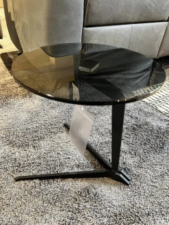Musterring Couchtische|Beistelltisch Fabia Platte Rauchglas Schwarz Gestell Stahl Schwarz Lackiert
