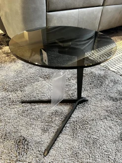 Musterring Couchtische|Beistelltisch Fabia Platte Rauchglas Schwarz Gestell Stahl Schwarz Lackiert