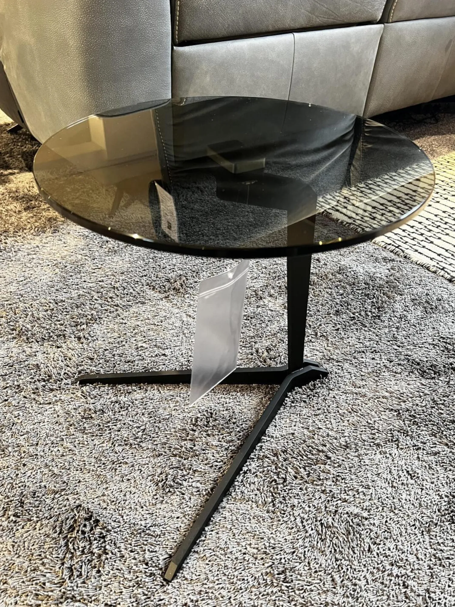 Musterring Couchtische|Beistelltisch Fabia Platte Rauchglas Schwarz Gestell Stahl Schwarz Lackiert