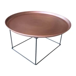 B&B Italia Beistelltische|Beistelltisch Fat-Fat Platte Metall Brüniert 171r Bronze Gestell Stahl Schwarz Lackiert