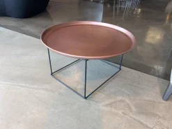 B&B Italia Beistelltische|Beistelltisch Fat-Fat Platte Metall Brüniert 171r Bronze Gestell Stahl Schwarz Lackiert