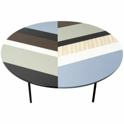 Moroso Beistelltische|Couchtische|Beistelltisch Fishbone T40 Platte Sintetica Methacrylat Bunt Gestell Stahl Schwarz Matt Lackiert RAL 9005