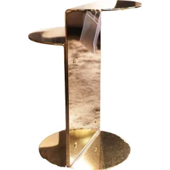 Minotti Beistelltische|Beistelltisch Flirt Gestell Edelstahlplatte Oberfläche Lackiert In Poliertem Hellgold