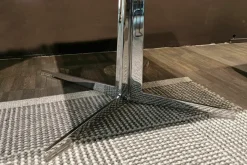 Flexform Beistelltische|Beistelltisch Fly 14X50 Platte Canaletto Top B Nussbaum Gestell: Chrom Glänzend