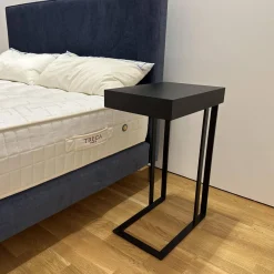 Lambert Beistelltische|Beistelltisch Freddy Eiche Teilmassiv Schwarz Gestell Schwarz Pulverbeschichtet