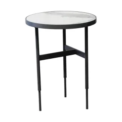 Rom Beistelltische|Beistelltisch Gio T40 3 Platte Angora Weiß Grau Gestell Schwarz