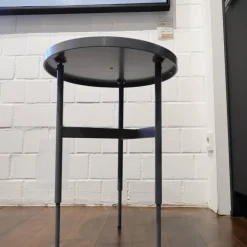 Rom Beistelltische|Beistelltisch Gio T40 3 Platte Angora Weiß Grau Gestell Schwarz