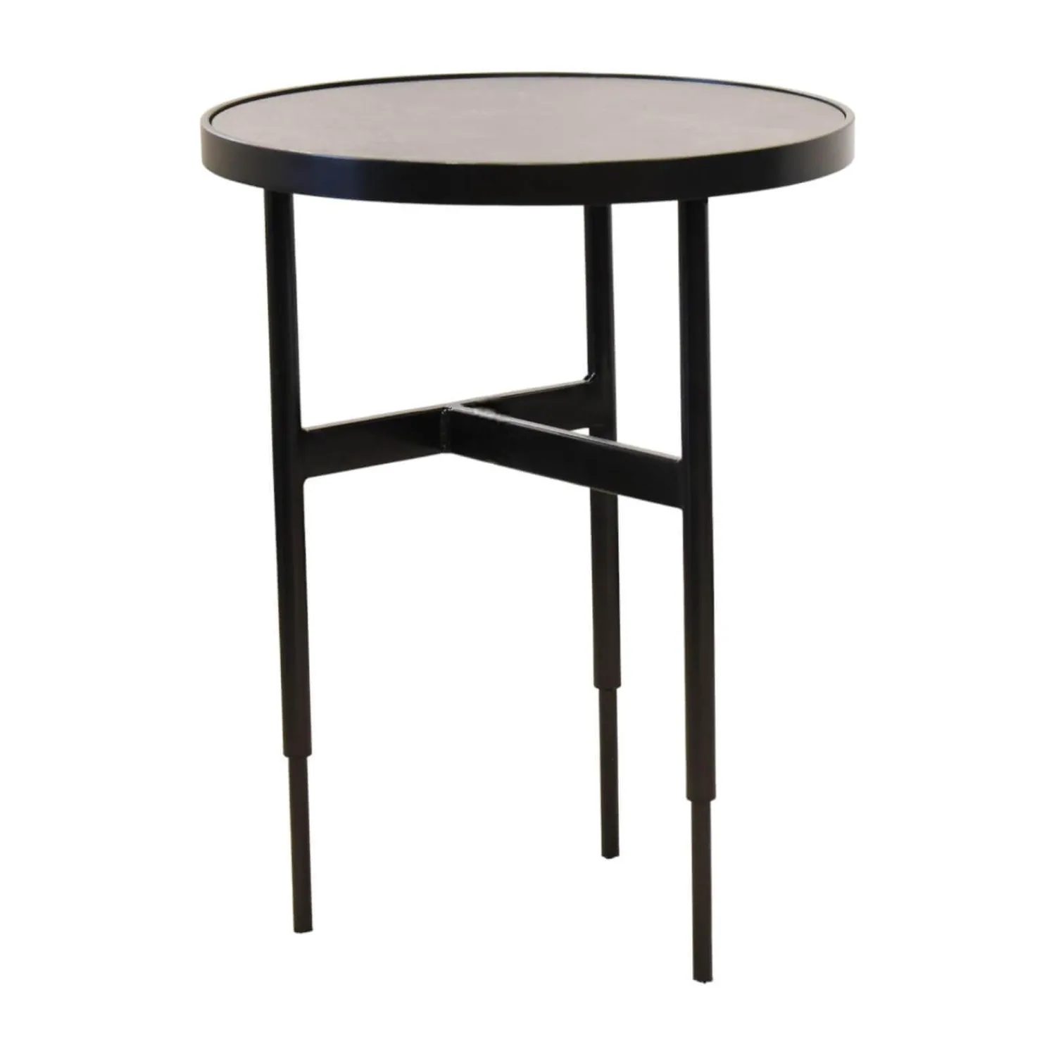 Rom Beistelltische|Beistelltisch Gio Tischplatte Black Schwarz Gestell Metall Pulverbeschichtet Schwarz