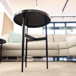 Rom Beistelltische|Beistelltisch Gio Tischplatte Black Schwarz Gestell Metall Pulverbeschichtet Schwarz