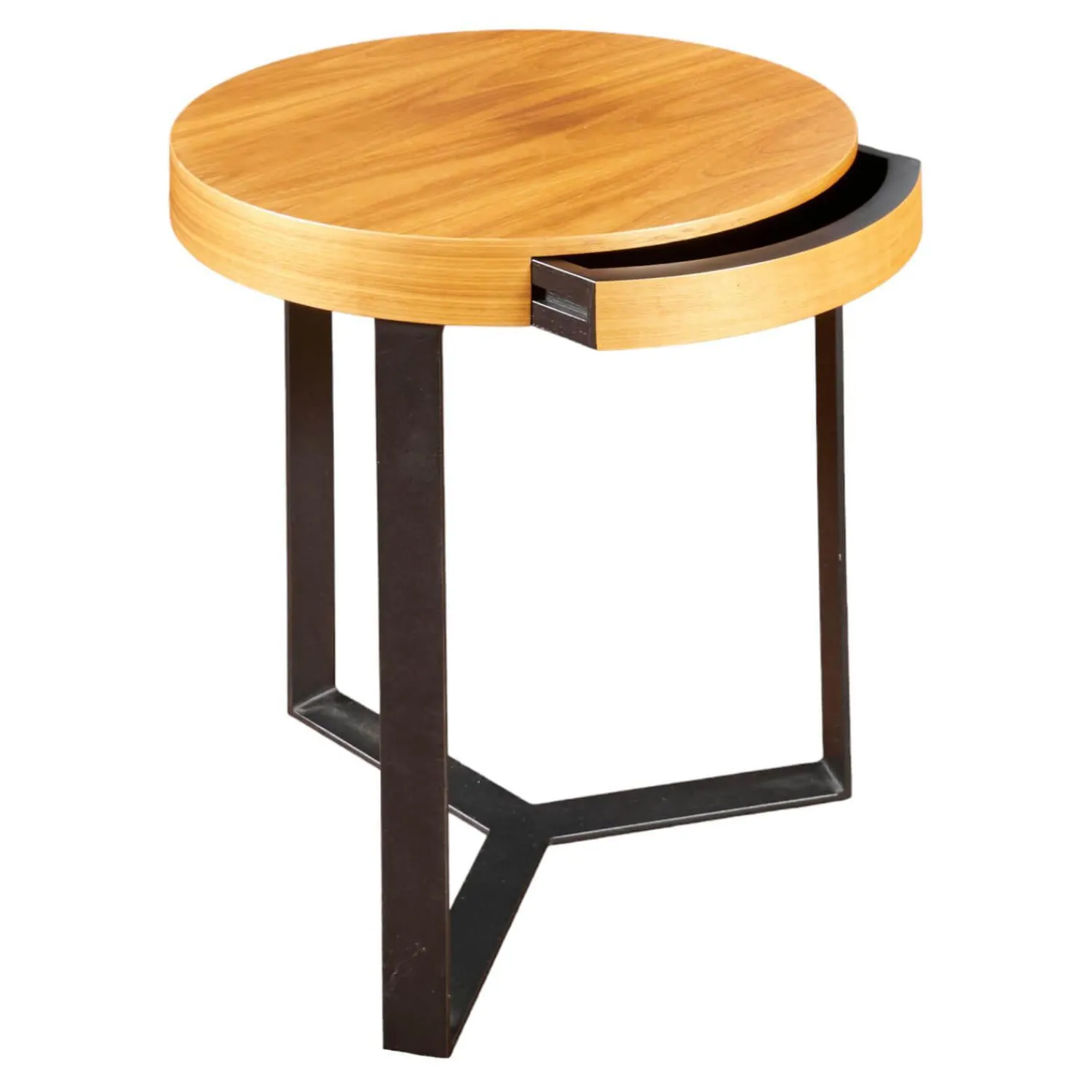 Lambert Couchtische|Beistelltisch Harry Walnuss Teilmassiv Furniert Gestell Eisen Schwarz Pulverbeschichtet