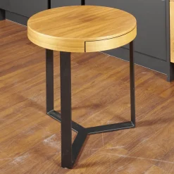 Lambert Couchtische|Beistelltisch Harry Walnuss Teilmassiv Furniert Gestell Eisen Schwarz Pulverbeschichtet