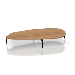 Walter Knoll Beistelltische|Couchtische|Beistelltisch Ishino Wood 159 T3 Platte Eiche Weiß Pigmentiert Geölt Gestell Schwarz Matt Pulverbeschichtet