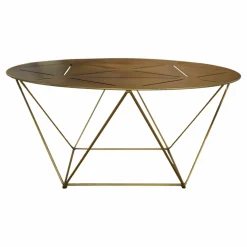 Walter Knoll Beistelltische|Beistelltisch Joco Platte Aluminium Messing Veredelt Gestell Stahl Messing Veredelt