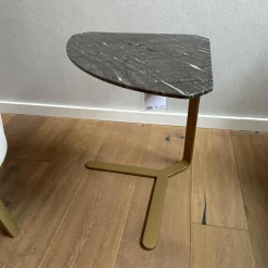 Bielefelder Werkstätten Beistelltische|Beistelltisch Joy BW T 110 100 Platte Granit Grau Gestell Messingfarbig Matt