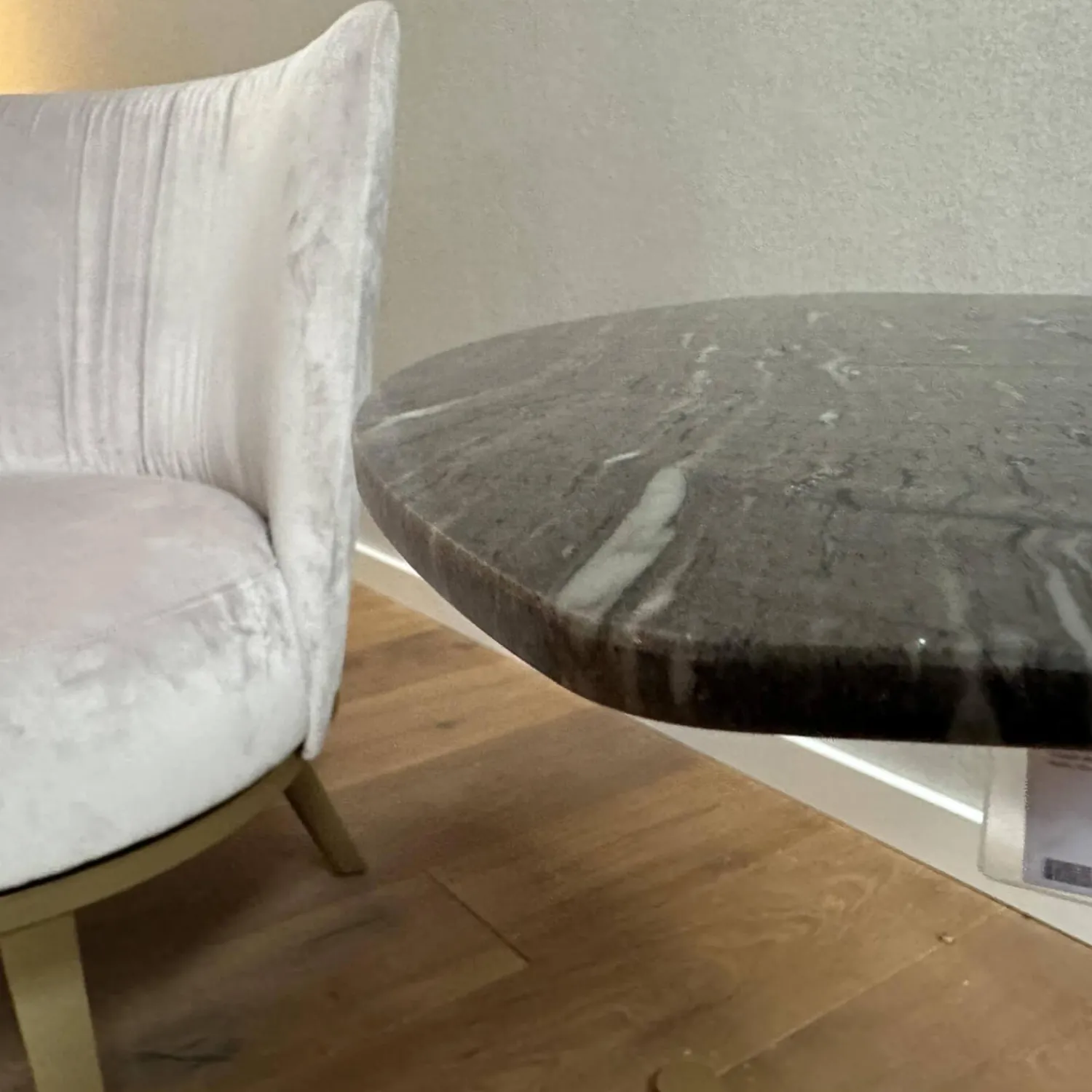 Bielefelder Werkstätten Beistelltische|Beistelltisch Joy BW T 110 100 Platte Granit Grau Gestell Messingfarbig Matt