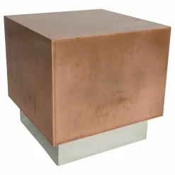 Baxter Beistelltische|Beistelltisch Loren Mattes Antikes Kupfer Basis Stahl Verchromt