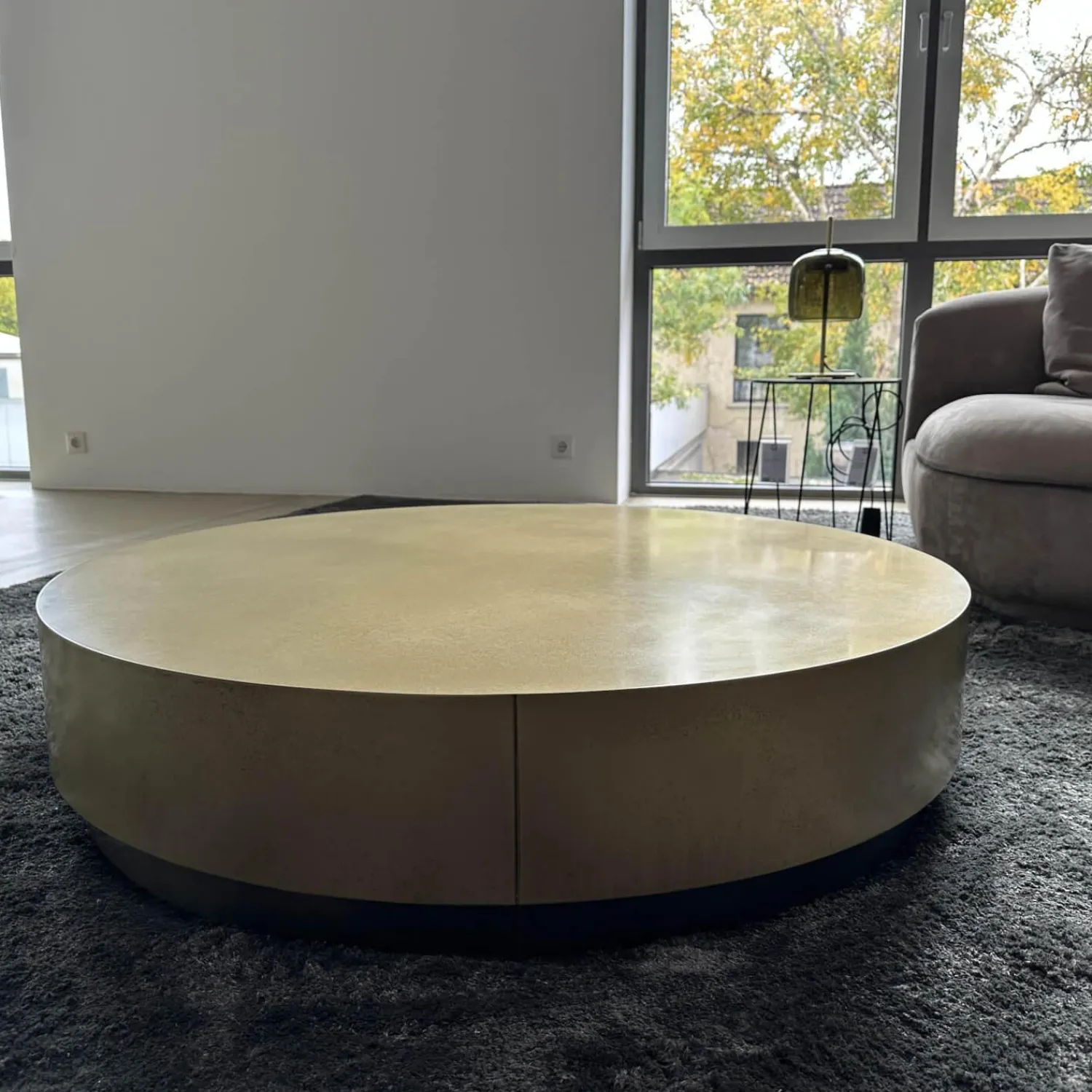 Baxter Beistelltische|Beistelltisch Loren Klein Platte Antikiertes Messing Basis Brünierter Messing