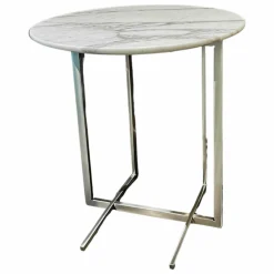 Flexform Beistelltische|Beistelltisch Marmaduke Platte Marmor Calacatta Oro Matt Gestell Metall Satiniert